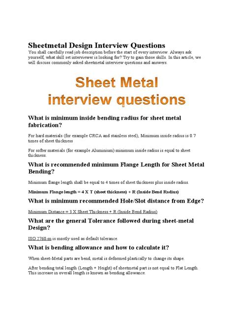 sheet metal interview questions|metal fabrication interview questions.